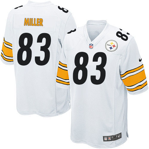 Men's Game Heath Miller Nike Jersey White Road - #83 NFL Pittsburgh Steelers